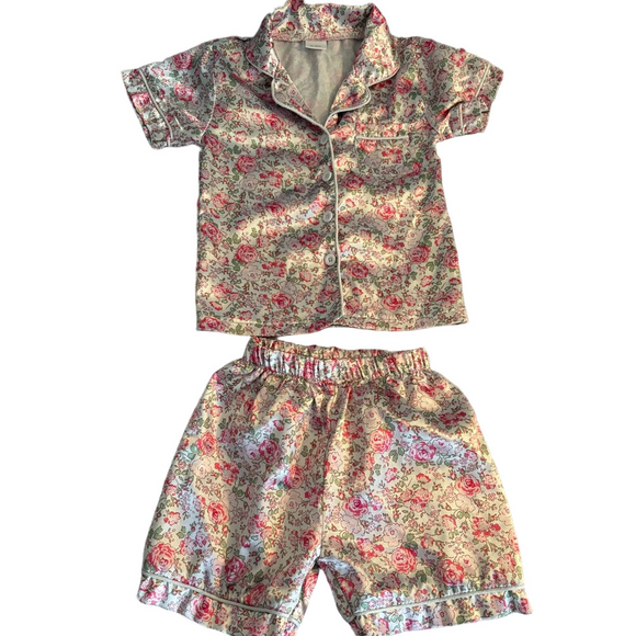 unbranded Other - Toddler Girls Floral Pajama Set Unbranded Shirt Shorts  100% Polyester 2-3Y